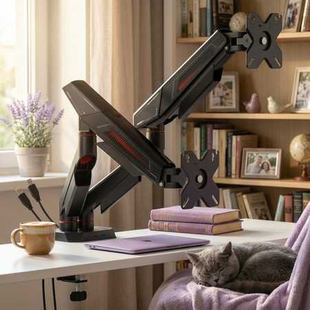 Spacetronik Laikiklis na monitorius SPASS120B su portami USB