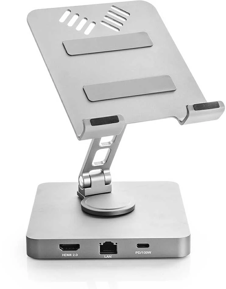 Spacetronik Kelių prievadų USB-C 11in1 planšetinio kompiuterio laikiklis SPE-PB04