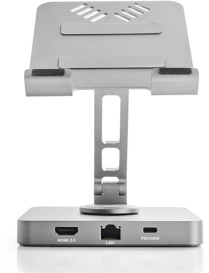 Spacetronik Kelių prievadų USB-C 11in1 planšetinio kompiuterio laikiklis SPE-PB04