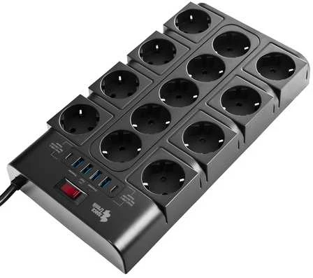 Spacetronik Maitinimo blokas 13xAC 4xUSB 2xUSB-C