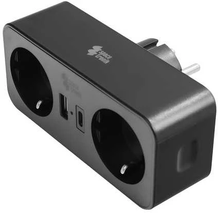 Spacetronik Maitinimo blokas 2xAC 1xUSB 1xUSB-C SPS-PS01B