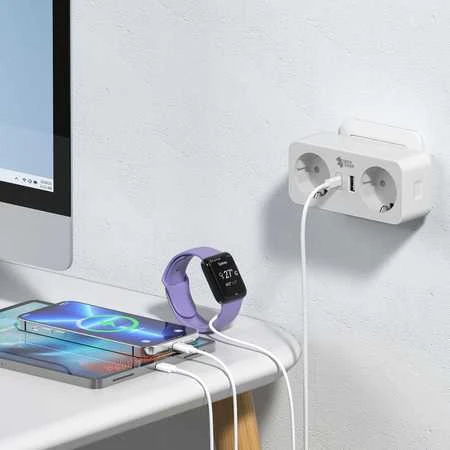 Spacetronik Maitinimo blokas 2xAC 1xUSB 1xUSB-C SPS-PS01W