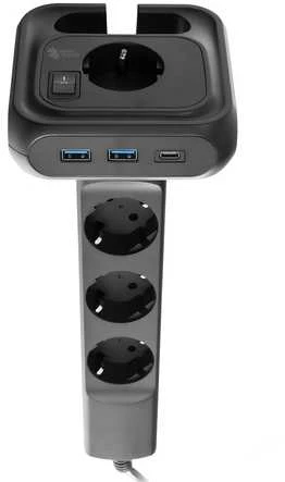 Spacetronik Maitinimo blokas 4xAC 2xUSB 1xUSB-C SPS-PS02B