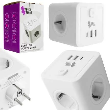 Spacetronik Maitinimo blokas 4xAC 2xUSB 1xUSB-C SPS-C03W