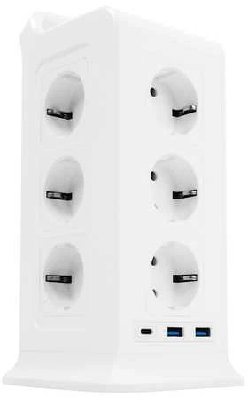 Spacetronik Bokštinis maitinimo blokas 12xAC 2xUSB 1xUSB-C W