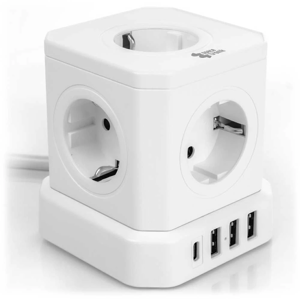 Spacetronik Maitinimo juosta 5xAC 3xUSB 1xUSB-C SPS-C02W