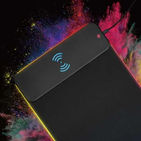 Spacetronik RGB daugiasluoksnis elastanas kilimėlis su Qi įkrovikliu 80x30cm