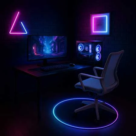 Spacetronik Guminis apsauginis kilimėlis po kėde SPB047 RGB D100cm