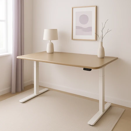 Šviesiai rudas MDF stalviršis 140x70 cm kampu