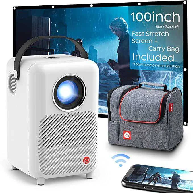 Vivibright Spacetronik Mobilny Projektorius M1 LED Full HD Krepšys Ekran BT PR