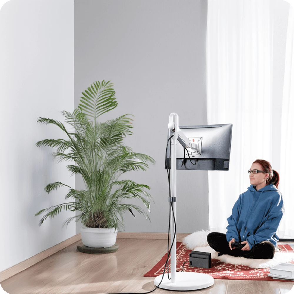 Laikiklis Spacetronik Mobilus TV monitoriaus stovas SPE-T01W 10kg, baltas