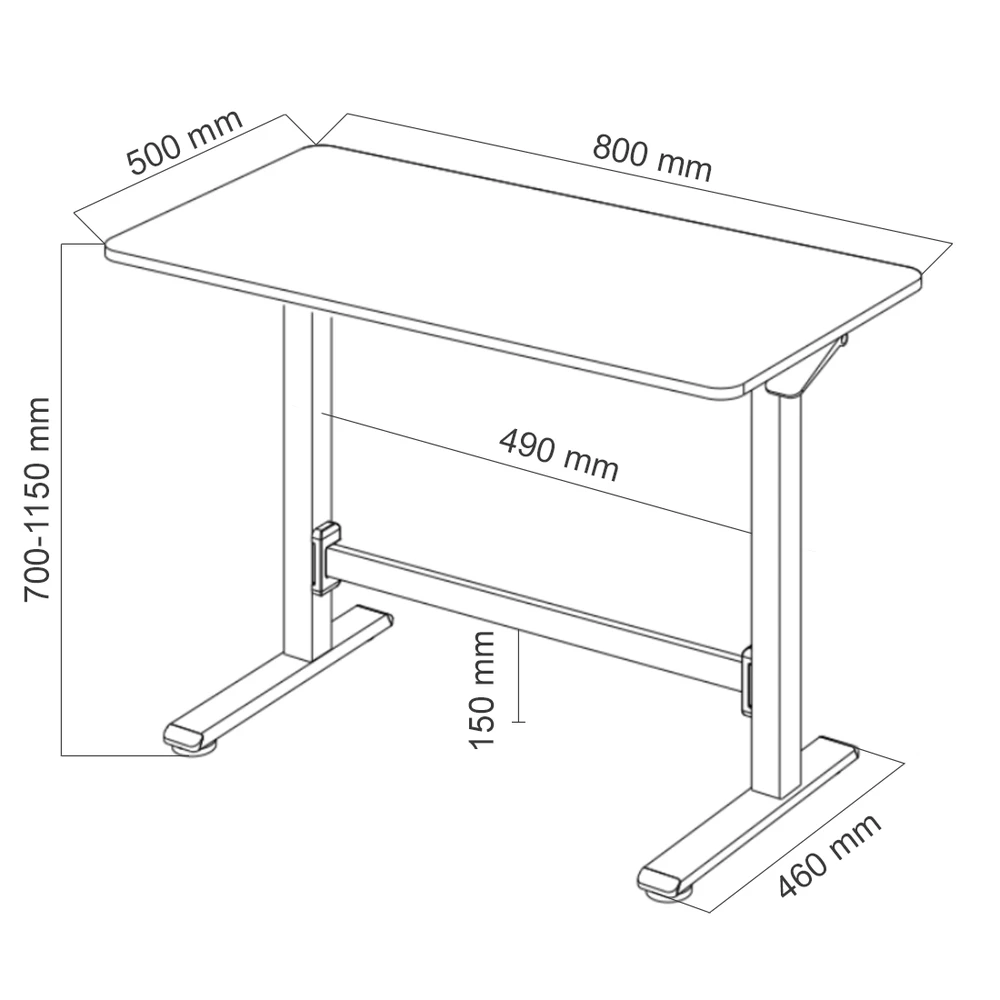 Spacetronik Moris 101BB 80x50 cm reguliuojamo aukščio stalas