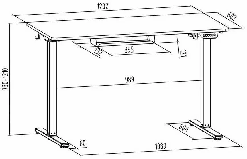 Spacetronik Moris 124BM 120x60 elektrinis stalas