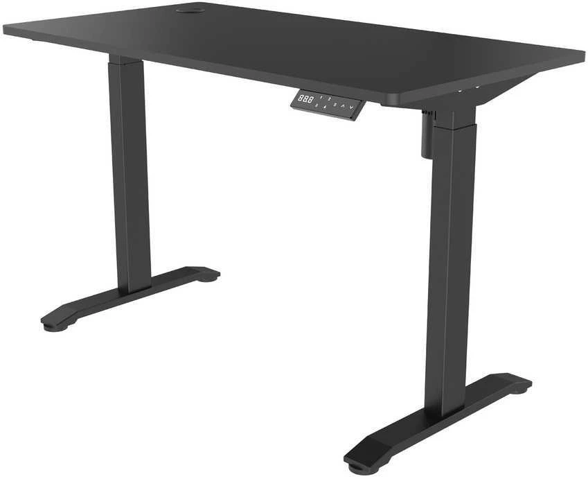 Juodas elektrinis stalas Moris 120x60 cm su valdymo skydeliu