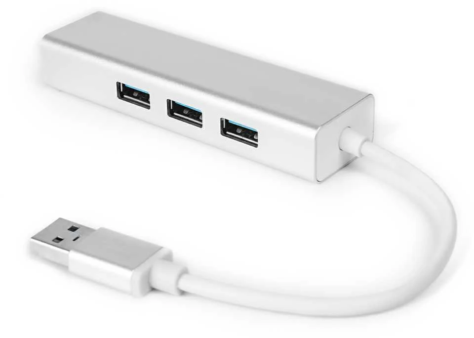 Spacetronik Daugiaportis USB į 3 USB + RJ45 SPU-M06 sidabrinis