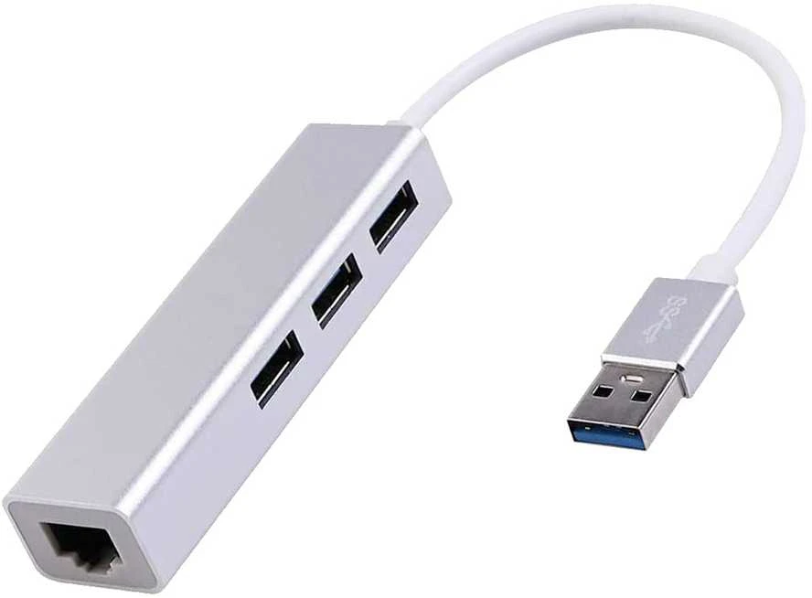 Spacetronik Daugiaportis USB į 3 USB + RJ45 SPU-M06 sidabrinis