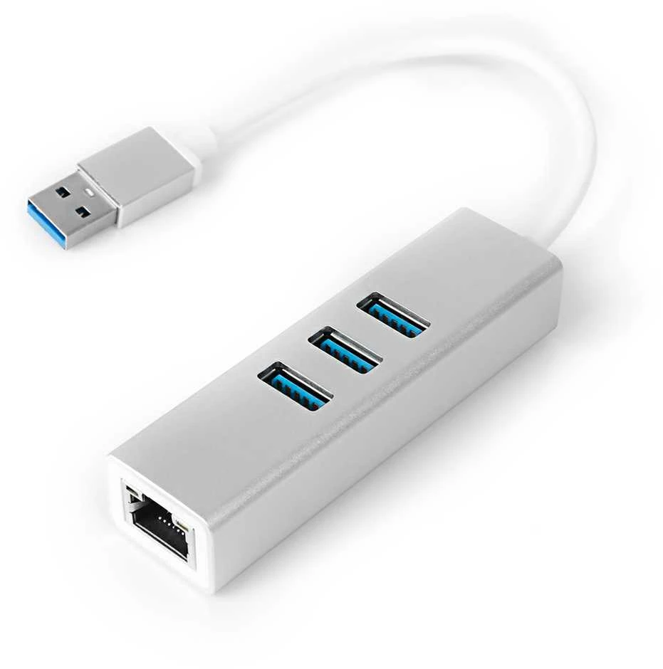 Spacetronik Multiport USB na 3 USB + RJ45 SPU-M07 sidabrinė