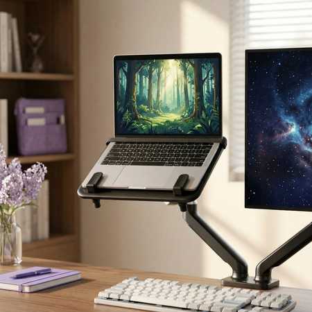 Spacetronik Nešiojamojo kompiuterio platforma VESA laikikliui, juoda