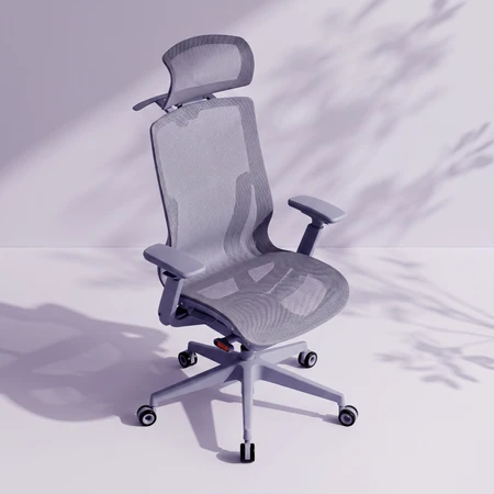 Spacetronik Ergonominė biuro kėdė su tinkleliu ir 3D porankiais, violetinė