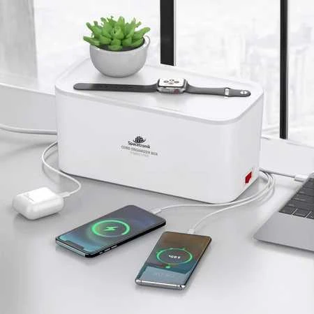 Spacetronik Organizer BOX įkrovimo stotelė su 5xAC 3xUSB juostele