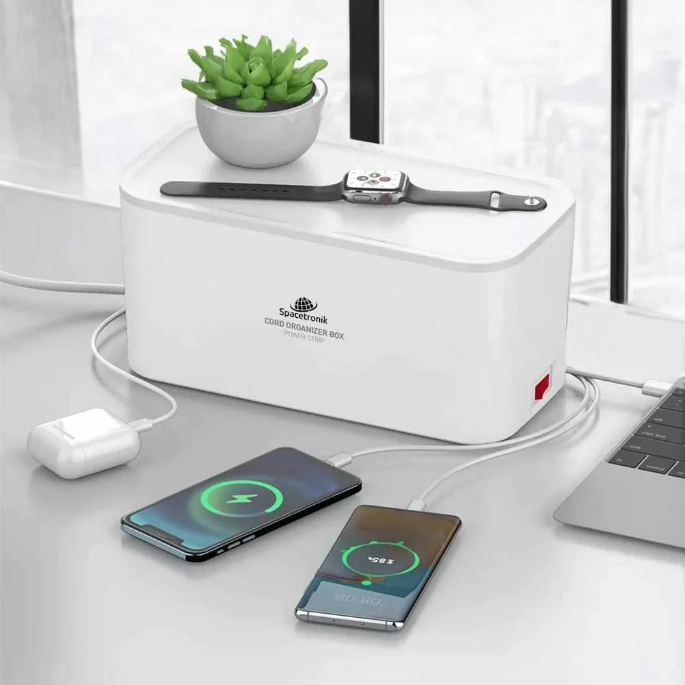 Spacetronik Organizer BOX įkrovimo stotelė su 5xAC 3xUSB juostele