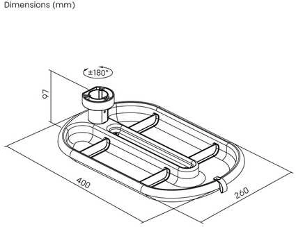 Spacetronik Veltinis po stalu esantis organizatorius 360 SPB136B juodas