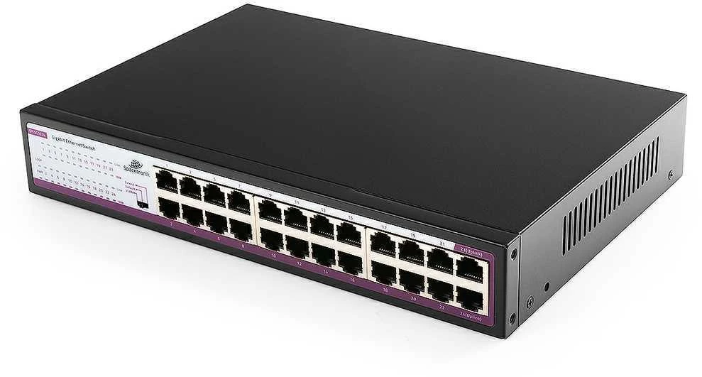 Šakotuvas Spacetronik PERJUNKITE 24 prievadų SP-SG1024 Gigabit