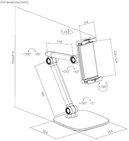 Spacetronik Planšetės stovas SPP-122W baltas