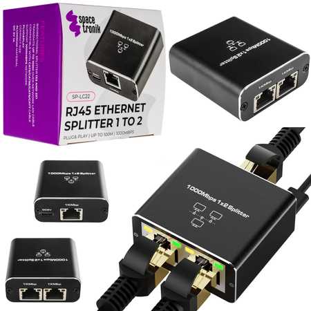 Spacetronik Tinklo skirstytuvas RJ45 1 į 2 SP-LC22 SP-LC22