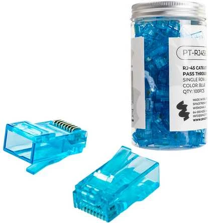 Spacetronik RJ45 kištukas, praėjimo kat.6 UTP PT-RJ456UB-1 100 vnt.