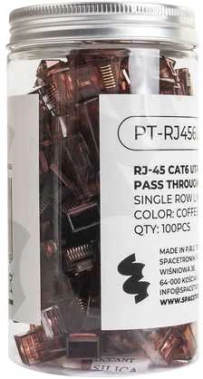 Spacetronik RJ45 kištukas, pralaidumas, 6 kat. UTP PT-RJ456UC-1, 100 vnt.