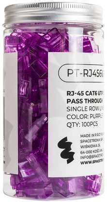 Spacetronik RJ45 kištukas, pralaidumas, 6 kat. UTP PT-RJ456UP-1, 100 vnt.