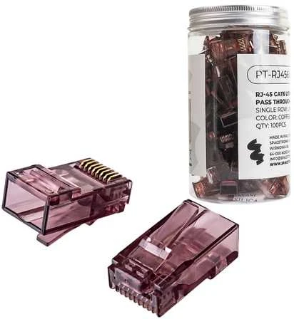Spacetronik RJ45 kištukas, pralaidumas, 6 kat. UTP PT-RJ456UC-1, 100 vnt.
