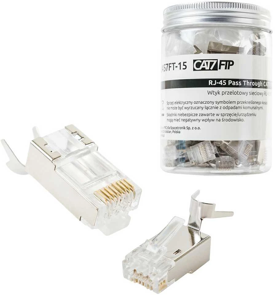 Spacetronik RJ45 tiesioginis cat7 kištukas FTP PT-RJ457FT-15 50 vnt.