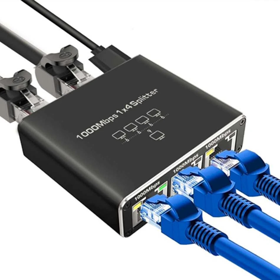 Šakotuvas Spacetronik RJ45 1–4 eterneto skirstytuvas SP-SG104 Gigabit