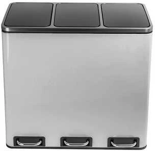 Spacetronik Šiukšliadėžė metalowy 3x18L sidabrinė 54L