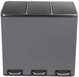 Spacetronik Šiukšliadėžė metalowy 3x18L pilka 54L