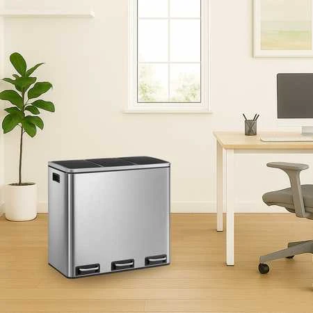 Spacetronik Šiukšliadėžė metalowy 3x18L sidabrinė 54L