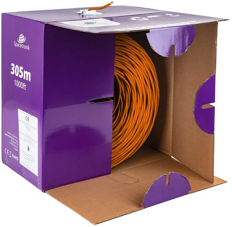 Spacetronik Skrętka CAT5e U/UTP AWG24 CU POE PVC Eca 305m