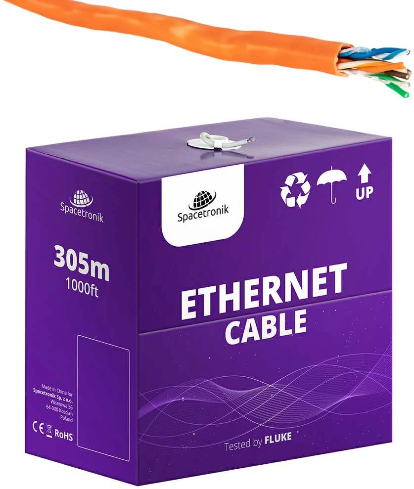 Spacetronik Skrętka CAT5e U/UTP AWG24 CU POE PVC Eca 305m