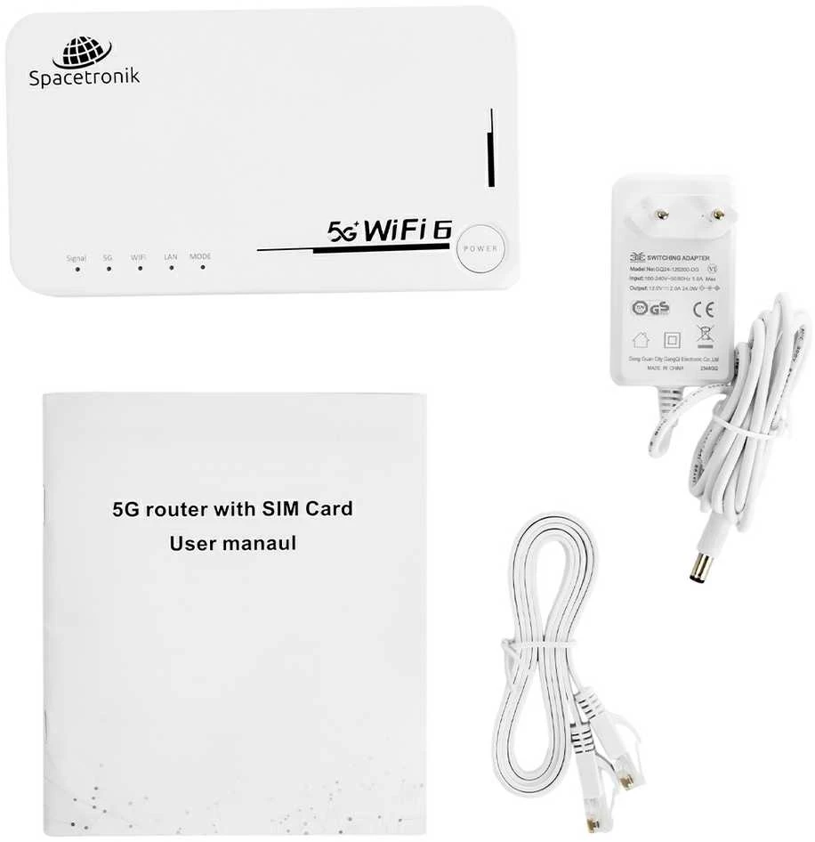 Spacetronik SP-RM50 mobilusis 5G maršrutizatorius skirtas WiFi 6 SIM kortelei