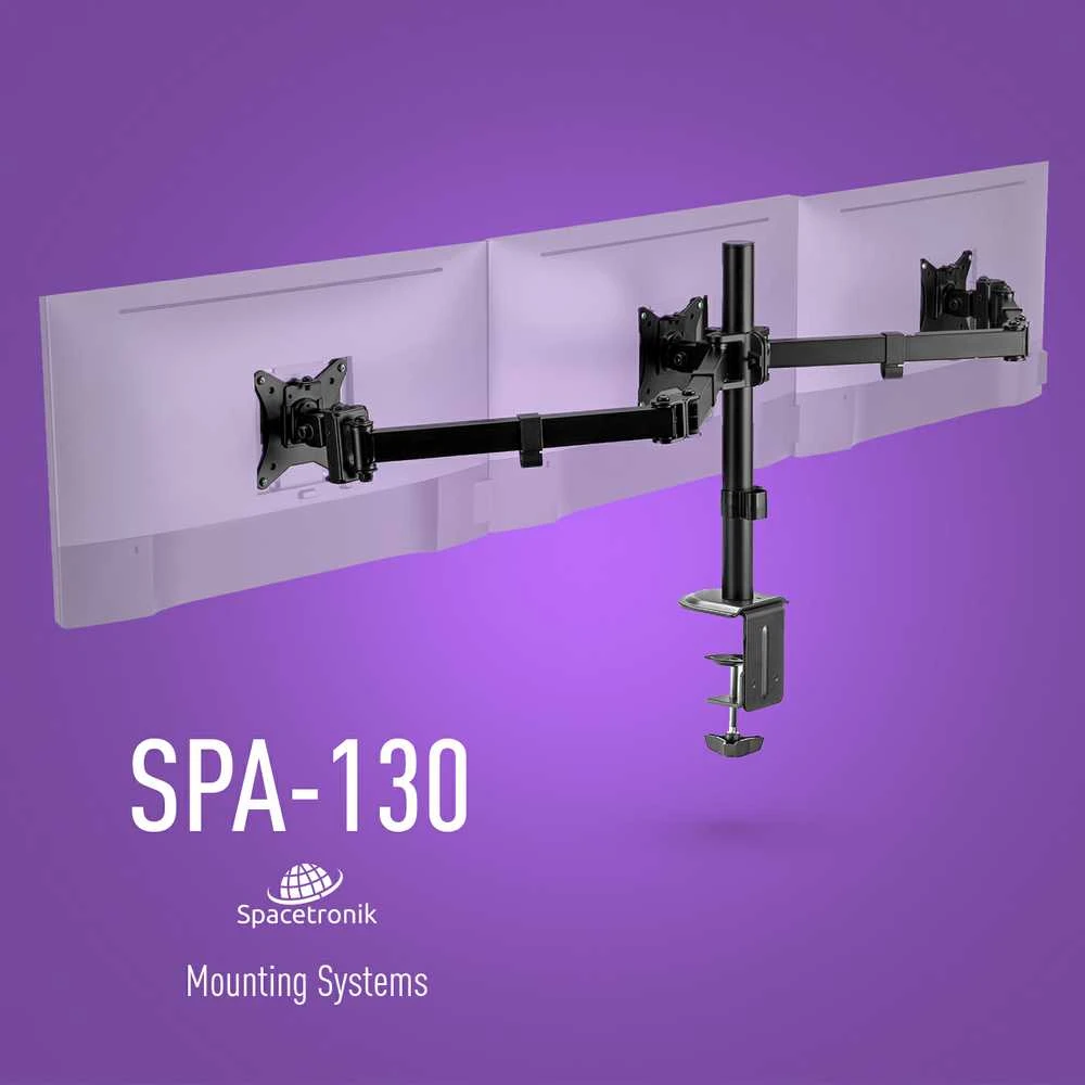 Šarnyrinis stalo laikiklis 3 Spacetronik SPA-130 monitoriams