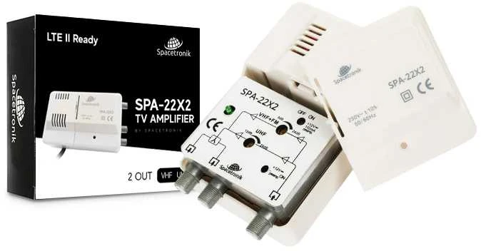 Spacetronik SPA-22X2 FM/VHF UHF 12V TV stiprintuvas