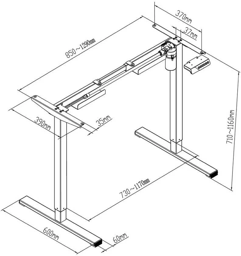 Spacetronik SPE-124W elektrinis stalo rėmas