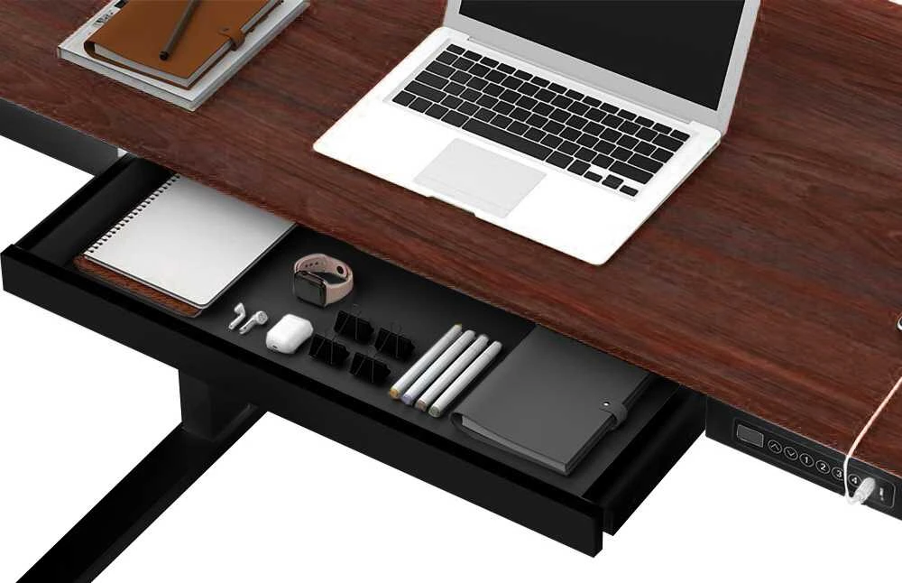 Elektrinis stalas su ištraukiamu stalčiumi ir USB jungtimi