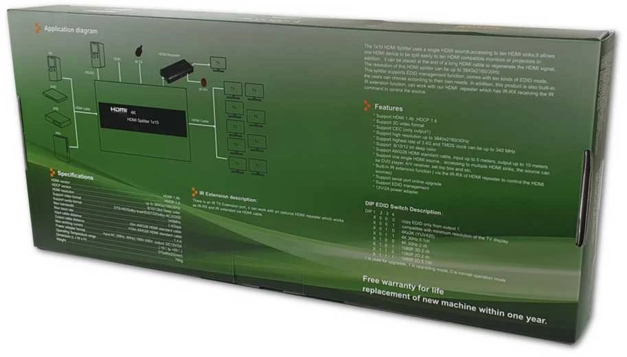 Spacetronik SPH-RS110_V14 HDMI 1/10 skirstytuvas