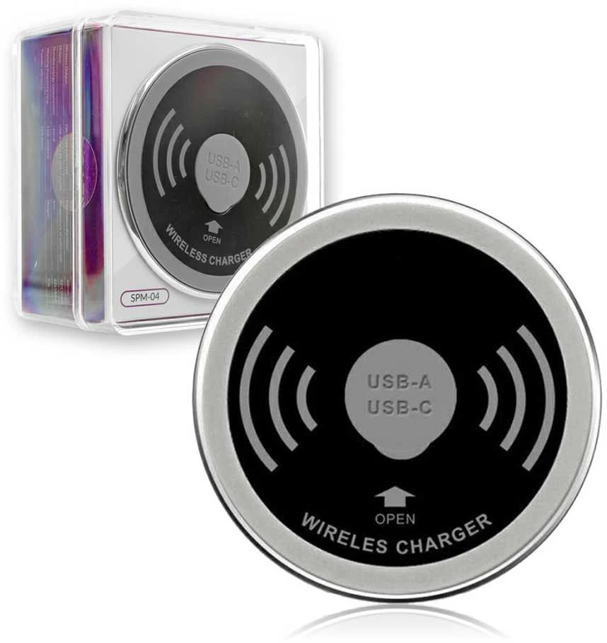 Spacetronik SPM-04 15W belaidis stalinis įkroviklis su USB