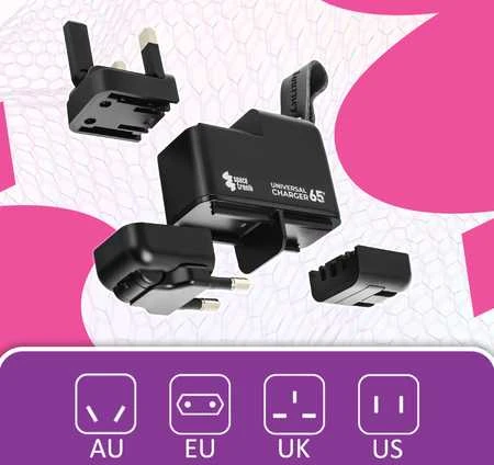 „Spacetronik SR105 4-in-1 GaN 65W“ USB kelioninis adapteris