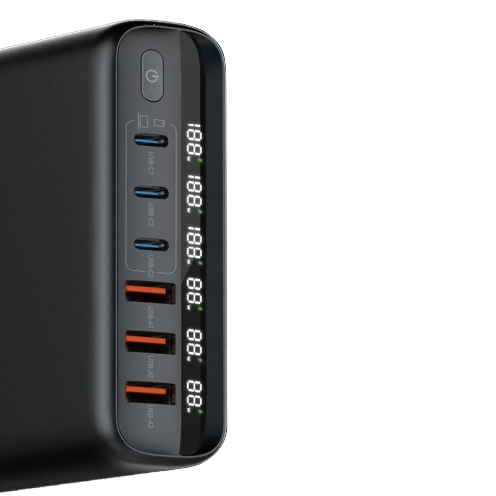 Spacetronik Įkrovimo stotelė 140W GaN SR103 LED 6 USB PD+QC3.0