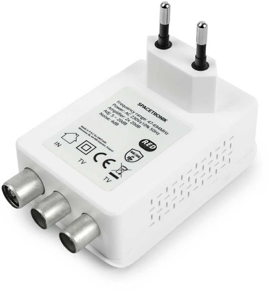 Spacetronik Stiprintuvas TV DVB-T2/C do gniazdka 2x TV SPA-EX2